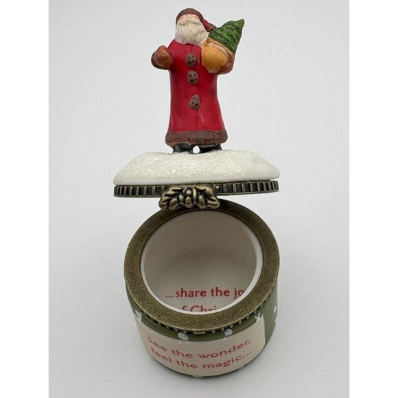 Vintage Hallmark Santa Claus Christmas Trinket Box See The Wonder Feel The Magic - Picture 2 of 10